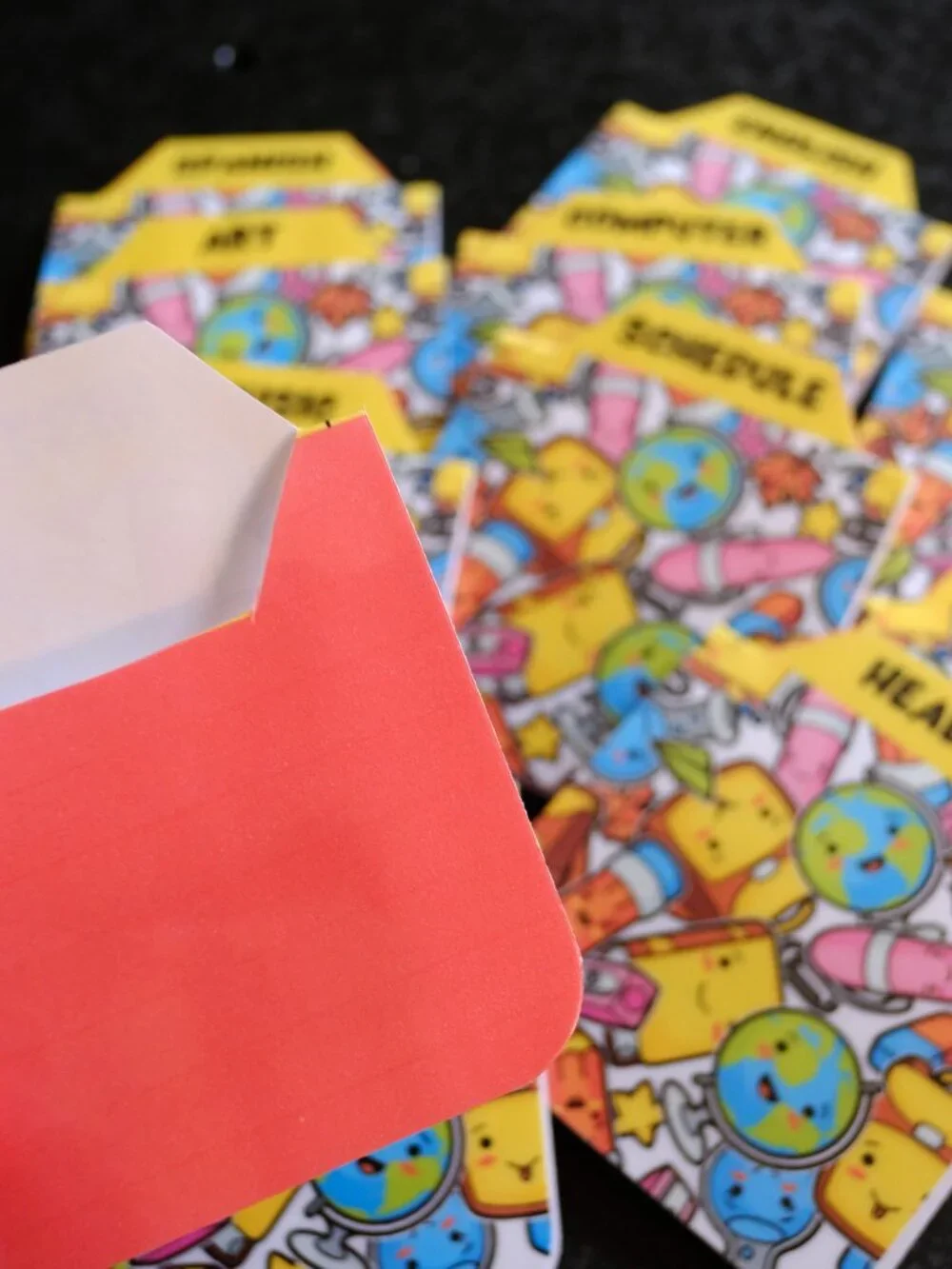 Handmade Magnetic School Subject Tabs, dividers, subject, notebook, gift